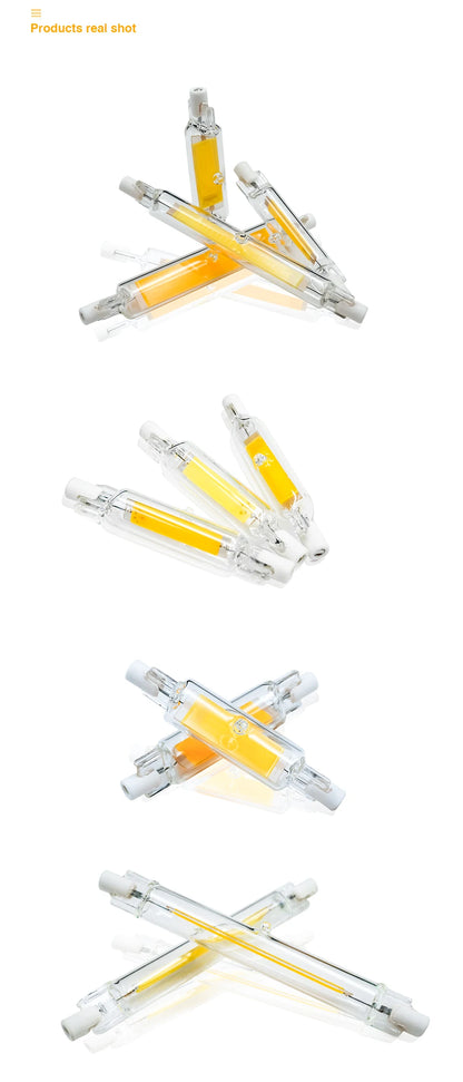 R7S LED 78mm 15W 20W R7S Spotlight 118mm 30W 50W AC 110V 220V 230V J78 J118 COB Lamp Bulb Glass Tube Replace Halogen Lamp Light.