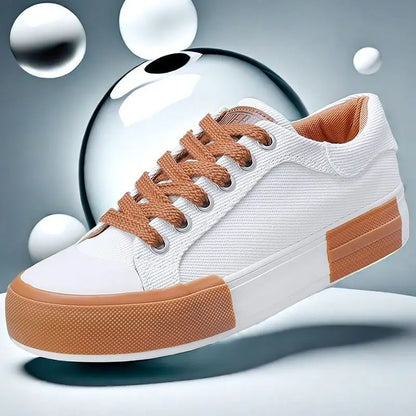 Men Canvas Shoes Casual Lace Up Sneakers Summer Fashion Breathable Vulcanize Shoes Rubber Flats Outdoor Autumn Casual Man Shoes.