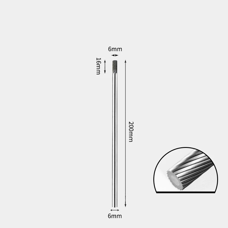 Hartmetallfräser, Wolframstahl-Schleifkopf, zylindrisch 6 mm, AE AX AX Metallfräser