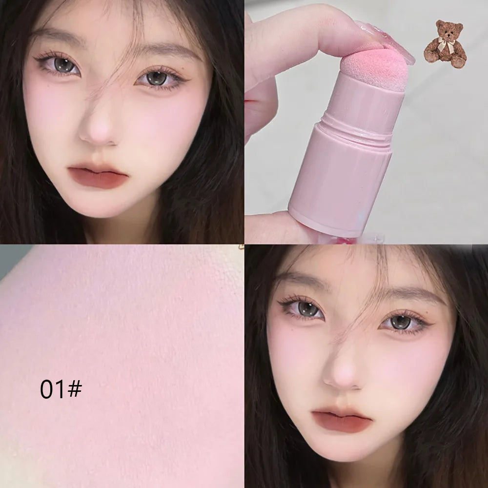 CAPPUVINI Blush Stick Soft Face Brightening Contouring Shadow Blusher Powder Peach Pinkish Cheek Tint Korean Makeup Cosmetics.