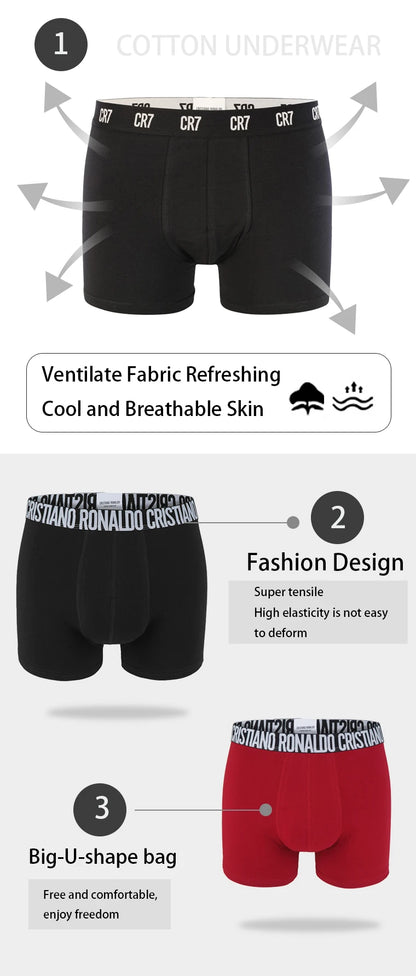 CRIIS SEVEN Boxershorts Hombre Baumwolle Cristiano Ronaldo Herren Sportshorts Unterwäsche Herren Markenboxer Herrenslips Herrengeschenk Unterhose