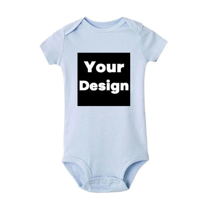 DIY IHR DRUCK ODER LOGO Neugeborenen-Anpassungs-Body, Langarm- und Kurzarm-Overall, einfacher, maßgeschneiderter TEXT-Babyspielanzug.