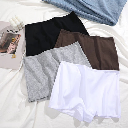 4PCS/Set Women Cotton Panties Sexy Low Rise Boyshorts Seamless Sports Boxers Female Comfortable Underwear Solid Color Lingerie.