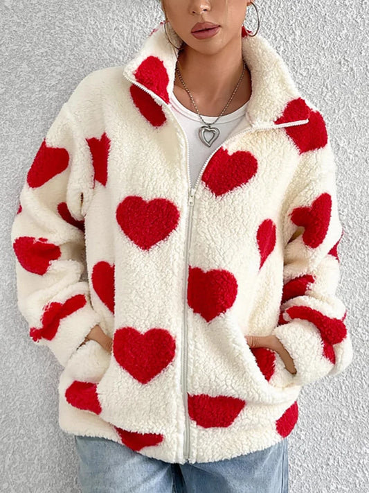 Damen-Fleece-Winterjacke aus warmem Plüsch mit Reißverschluss, lässige Damenbekleidung, Fleecemantel, Winterkleidung für Damen-Oberbekleidung