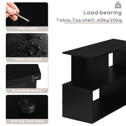 WOLTU Arbeits-PC-Computertisch aus Spanplatte mit Regalen für Arbeitszimmer, Studenten, Schreibtisch, Büro, Arbeit, Wohnmöbel