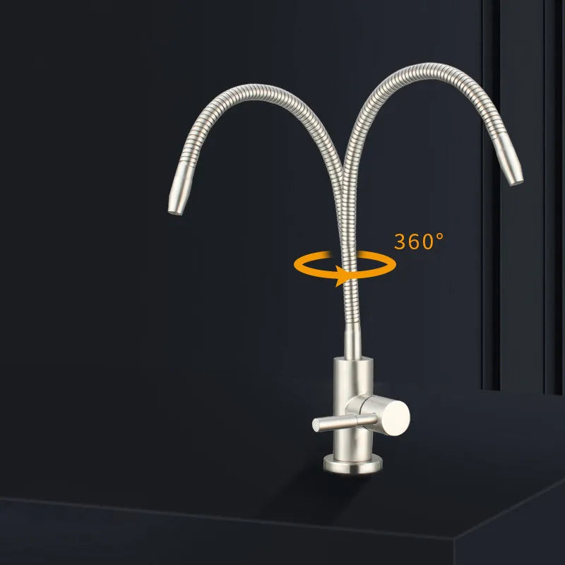1/4" Kitchen Water Filter Tap Flexible Drinking Tap Water Purifier Faucet  304 Stainless Steel Kitchen Faucet