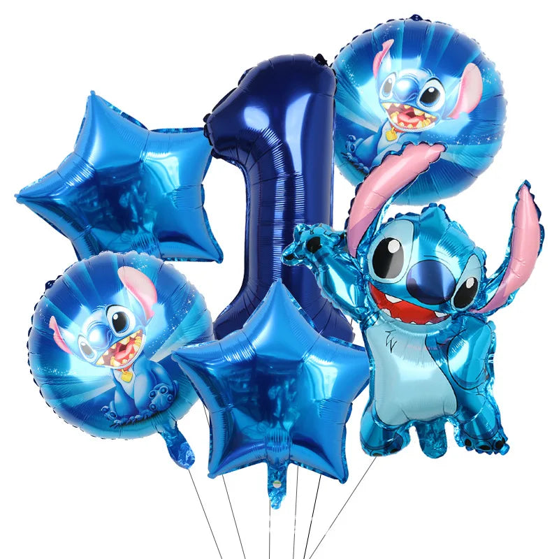 Stitch Party Supplies für Kinder Lilo und Stitch Geburtstag Party Dekorationen Luftballons Banner Tischdecke Hintergrund Geschirr