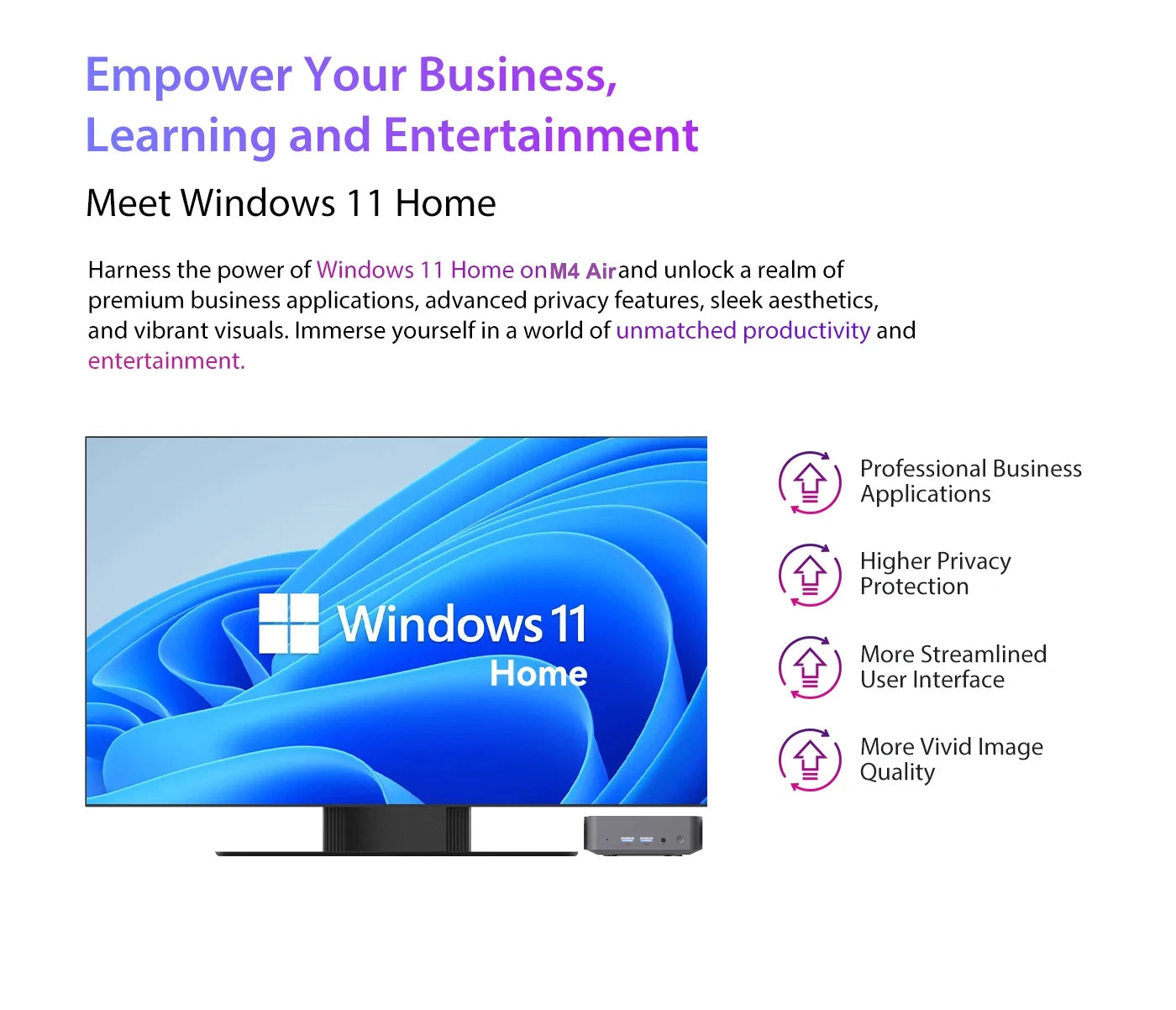 Mini PC SOYO M4 Air Intel Alder Lake N95 MiniPC Computer PC Win11 Pro Mini PC DDR4 16GB RAM 512GB ROM WiFi5 BT5.0 Desktop