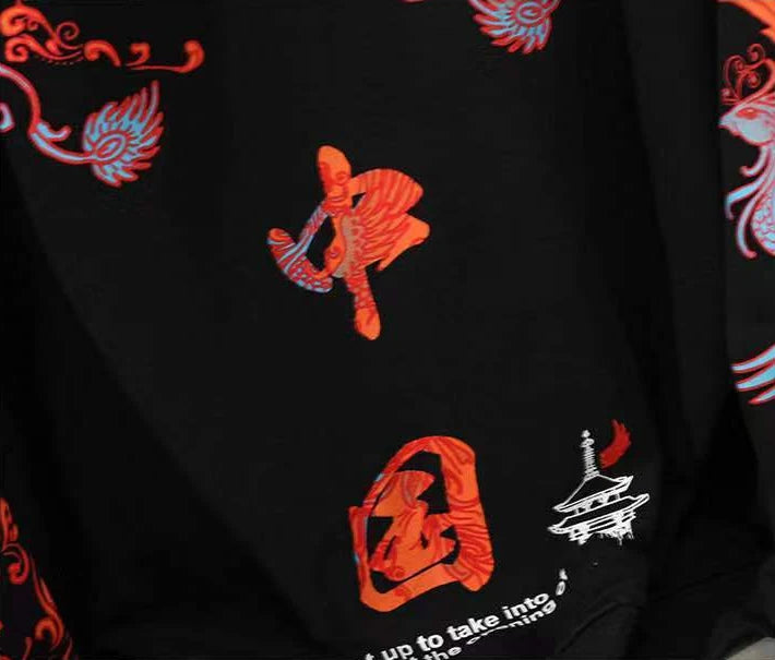 Chinese Style Essentials Hoodies Woman Winter Tops Coquette Star Clothes Autumn Pulovers Hooded Sweatshirt Women Grunge Vintage.