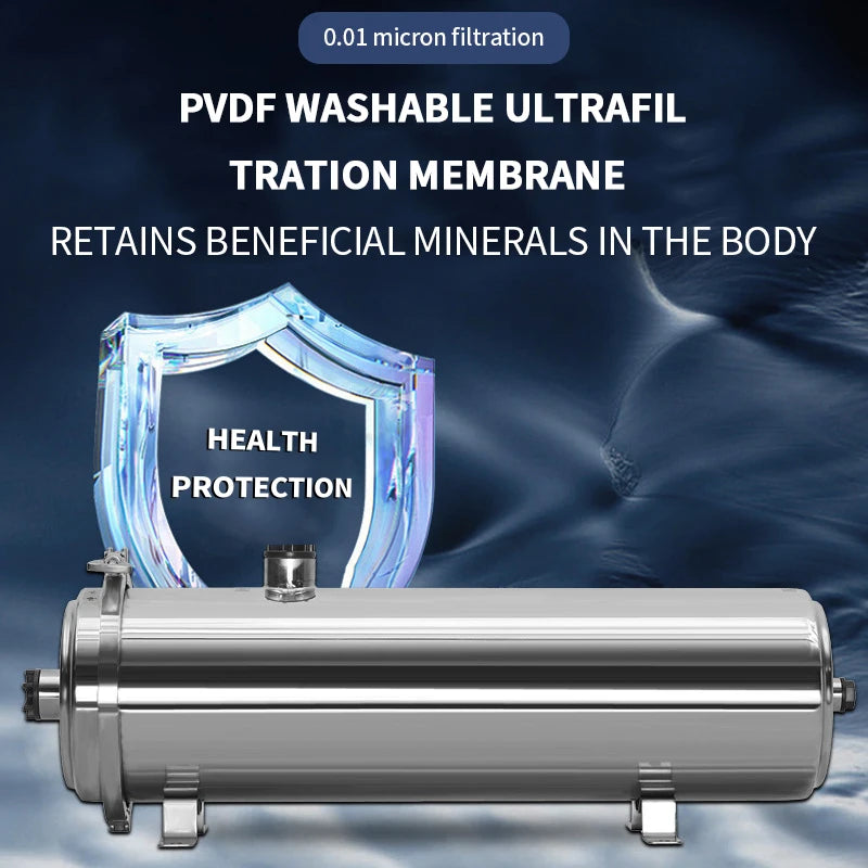 DIVEDEER Stainless Steel Water Purifier for Household Use Rural Groundwater Yellow Mud Water Well Water Ultrafiltration Filter.