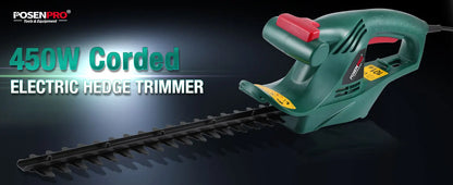 Kabelgebundener elektrischer Heckenschere 450 W, elektrischer Heckenschere, 450 mm Diamantschneidmesser, 16 mm Zahnöffnung