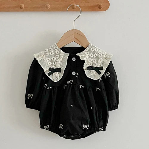 2023 neue Frühjahr 0-24 M Baby Mädchen Kleidung Infant Baby Mädchen Overall Lange Ärmeln Baumwolle Stickerei Neugeborenen baby Mädchen Bodys