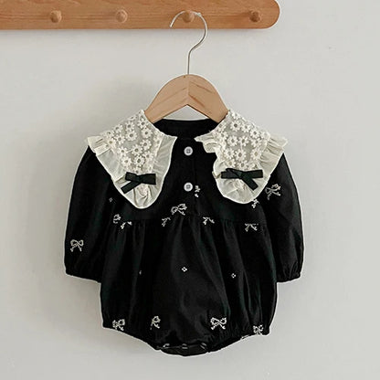 2023 neue Frühjahr 0-24 M Baby Mädchen Kleidung Infant Baby Mädchen Overall Lange Ärmeln Baumwolle Stickerei Neugeborenen baby Mädchen Bodys