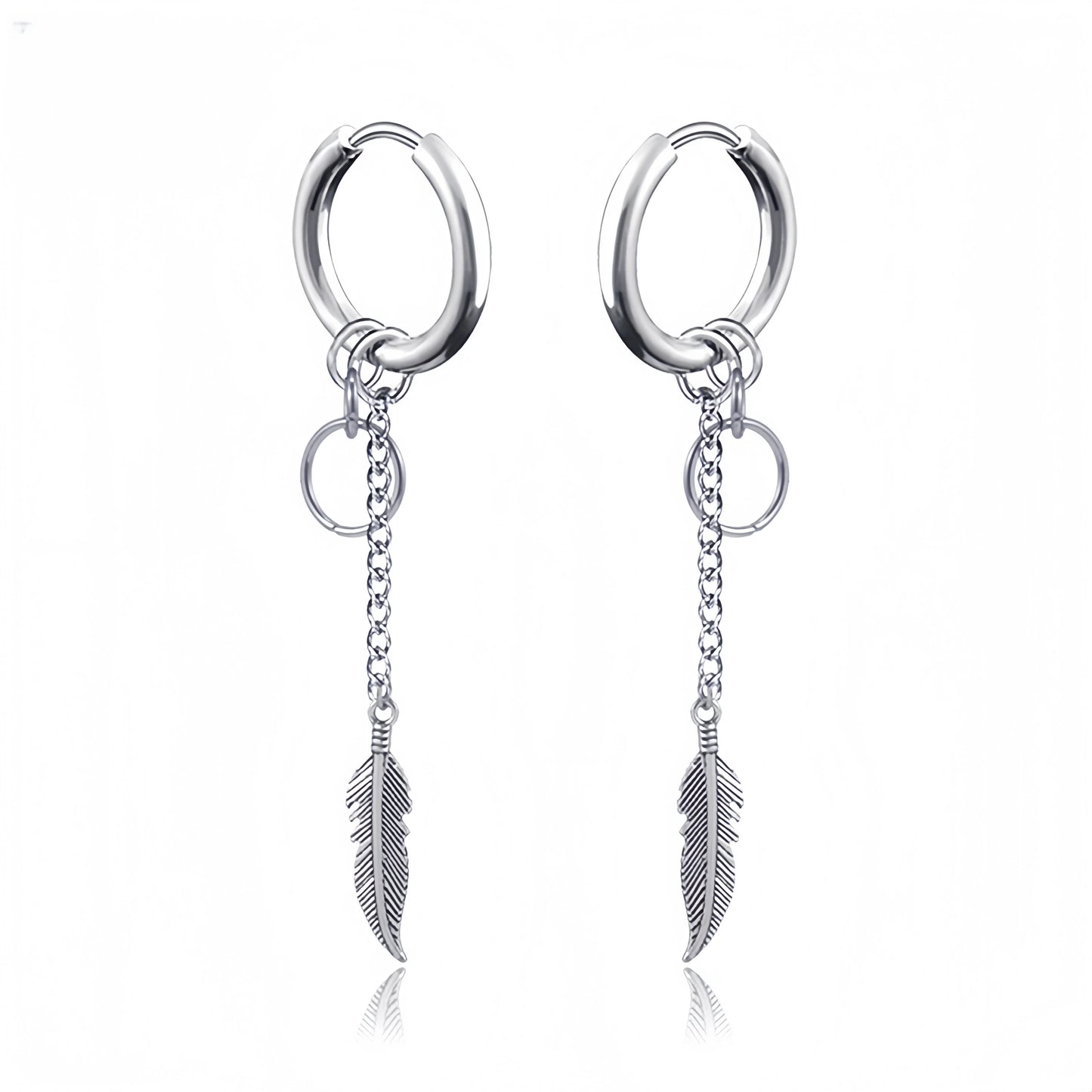 Long Hanging Crosses Leaves Pendants Hoops Woman Earrings Man Vintage Stainless steel Hip Hop Ear Piercing Jewelry Accessories