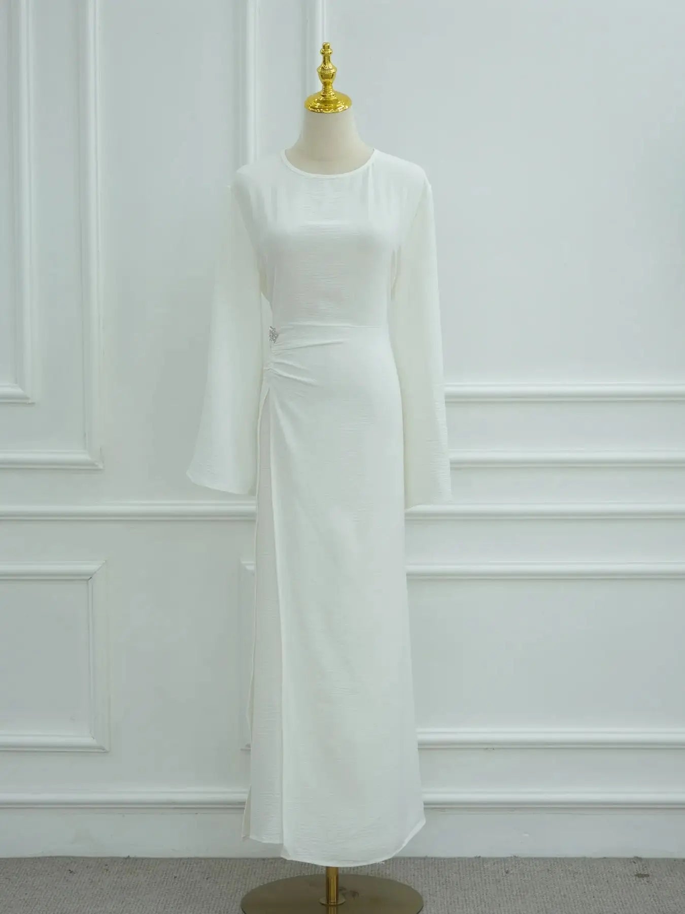 Muslim Women Arabic Dubai Abaya Solid Drawstring Long Dress Modest Ramadan Kaftan Robe Femme musulmane Islam Clothing Kebaya.