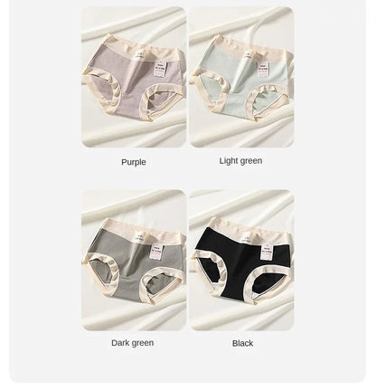 3PCS Female Underwear Antibacterial Pure Cotton Sexy Mid-rise Cotton Panties Woman Traceless Fashions Women's Intimate Intimates