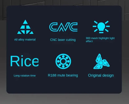 uminous metal EDC fidget spinner stress relief pressure reduction finger toy cool spinner ADHD  aids Creativity gift for boys.