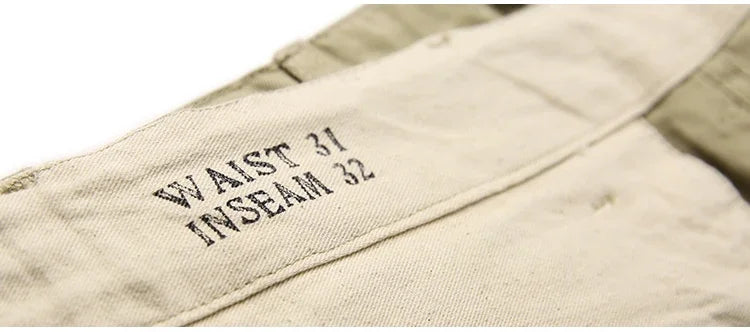Rugged Bronson Army Chino Trousers 1942 Pattern Khakis Military Style Casual Pants