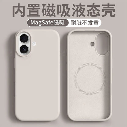 Magnetic Case For iPhone 17 Pro Max 17 Ari MagSafe Luxury Liquid Silicone Comfortable Feel Built in Flocking Protect Cover