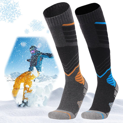 1 Pair Winter Thermal Ski Socks Cycling Soccer Snowboard Socks High Tube Stockings for Men Outdoor Skiing Cycling Running Hiking.