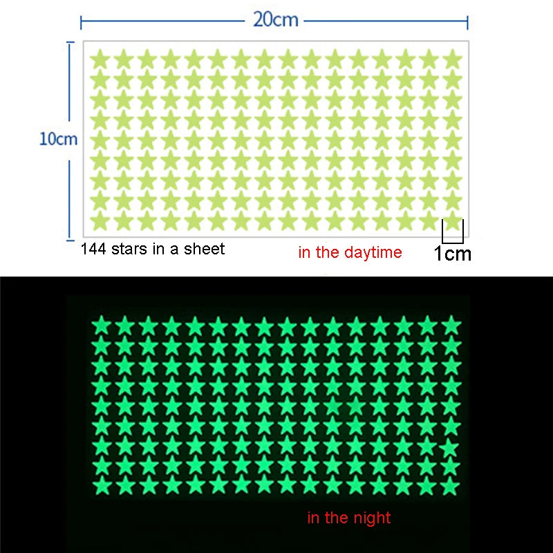 Glow Stickers Luminous In Darkness Fluorescent Star Wall Art 3D Home Decals For Kids Room Ceiling Switch Decoration.