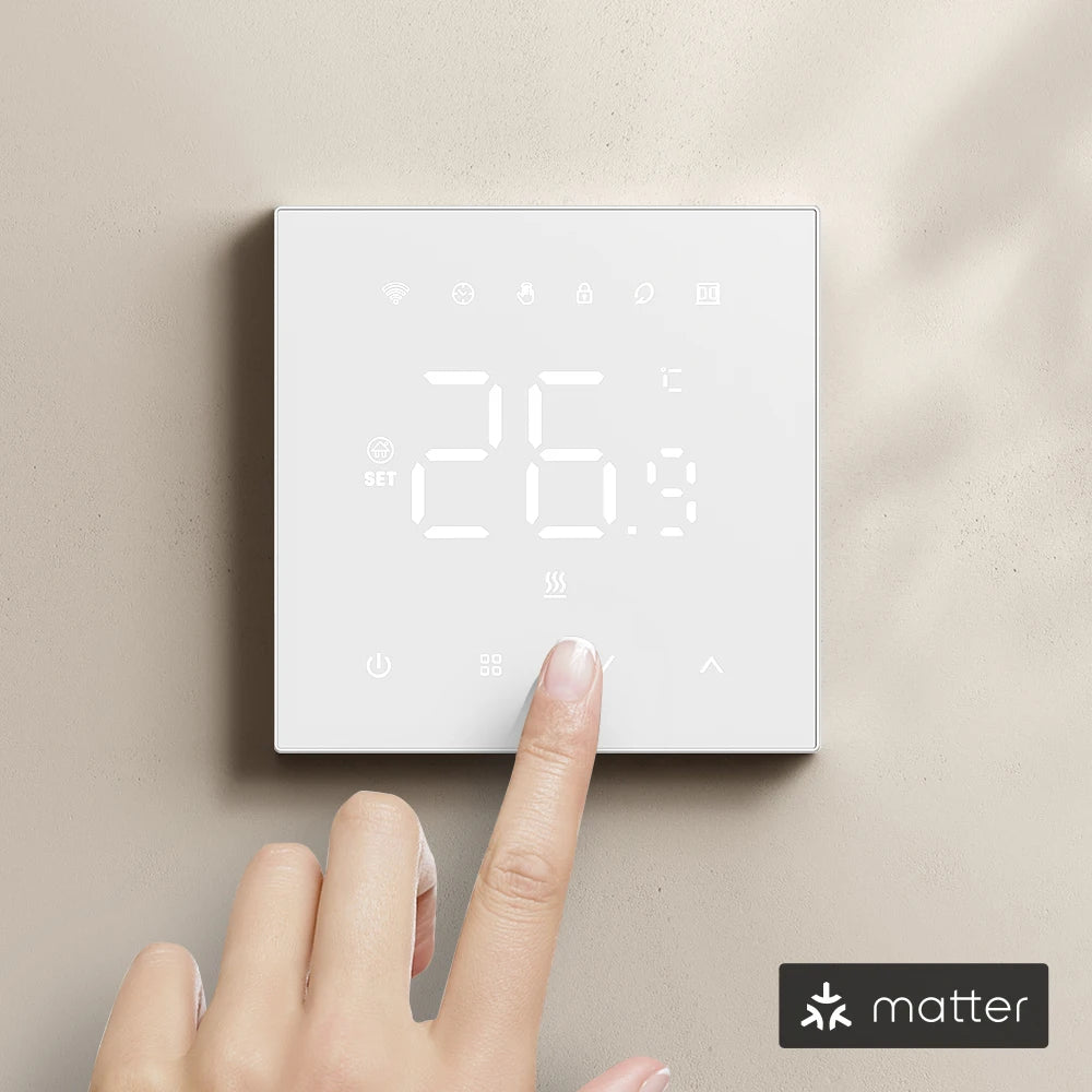 AVATTO Tuya WiFi Matter Smart Thermostat WaterGas Electric Floor Heating Temperature Controller For Alexa Google Apple HomeKit.
