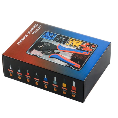 Sechseckiges, selbstverstellbares Ratschen-Aderendhülsen-Crimpwerkzeug-Set, 23–7 AWG, 0,25–10 mm2, Crimp-Set mit Aderendhülsen, Drahtklemmen