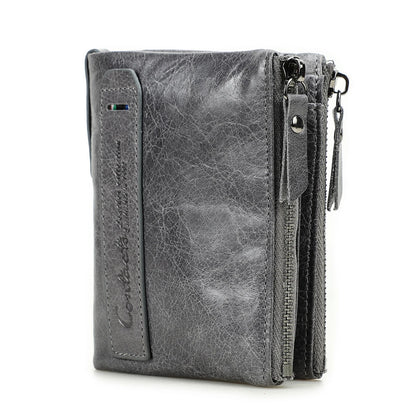 CONTACT'S Genuine Leather Short Wallets for Women Luxury Designer Coin Purse Female Money Clip Card Holder Customize Men Wallets