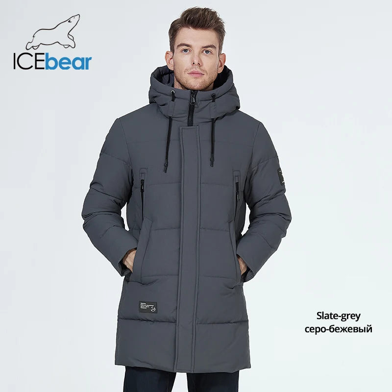 ICEbear 2023 winter jackets for men casual cotton coat mid-length Puffer parkas MWD3061D