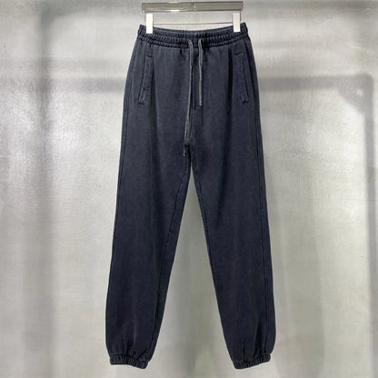 Vier Jahreszeiten Neue Mode Für Männer Casual Trendy Amerikanischen Gewaschen Gewachst Lose Einfarbig Hosen Gerade Jogger Hosen Männliche Hosen