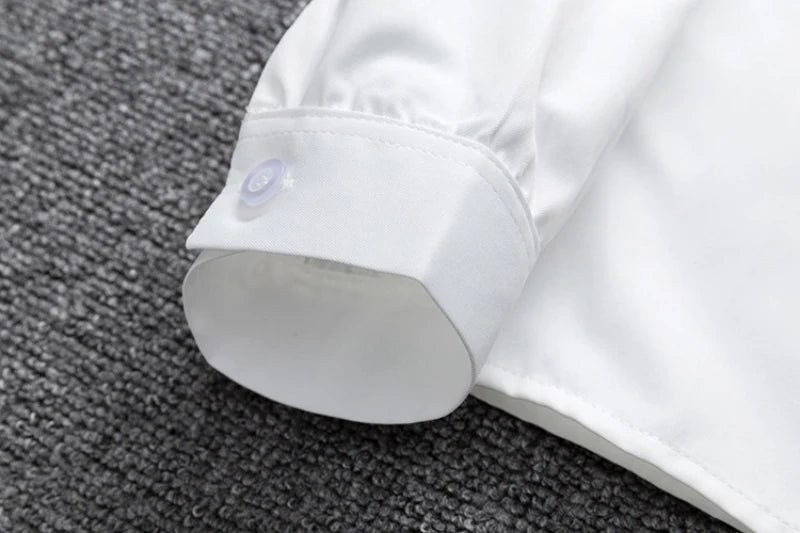 Zoki White Women Shirt Fashion Long Sleeve Casual Turn Down Collar Female Blouse Loose Pocket Button Office Ladies Elegant Tops