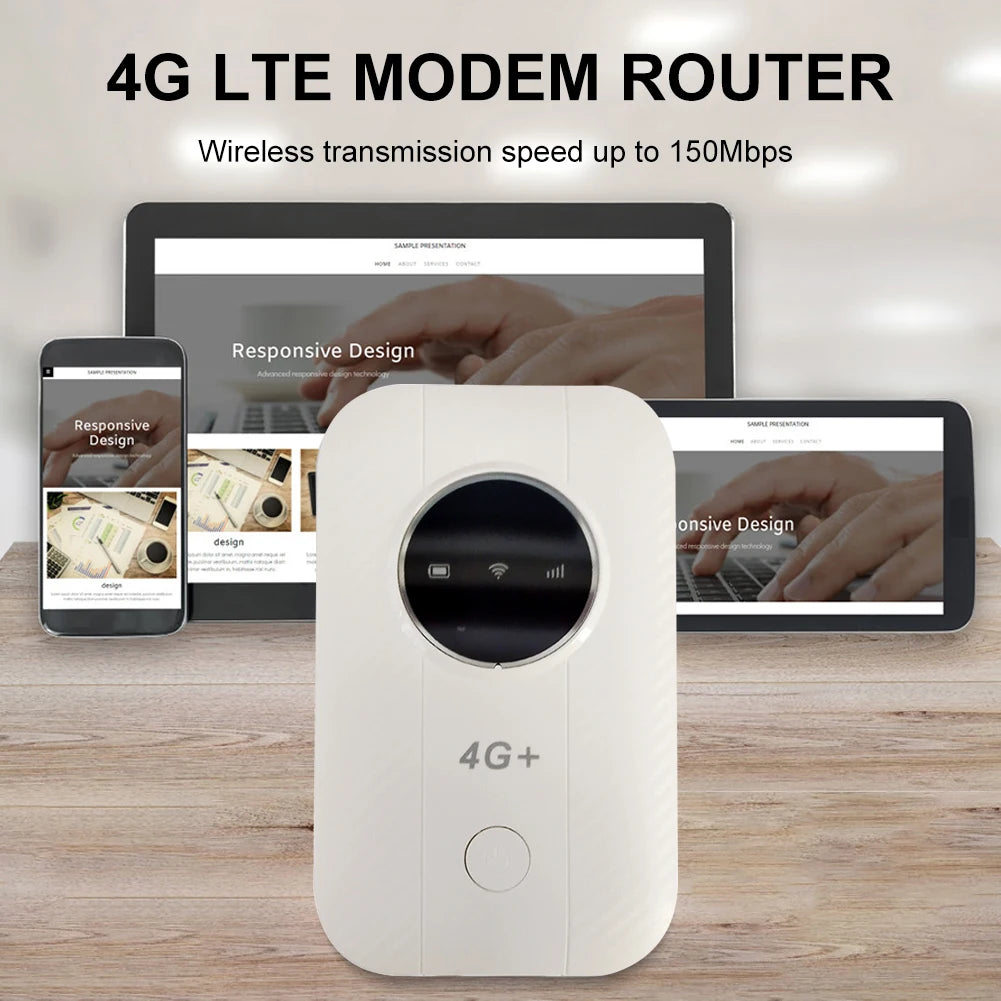 150Mbps 4G LTE Wireless Router Portable WiFi Hotspot 3600mAh Wide Coverage 4G Sim Card Pocket WiFi Router Wireless Modem.