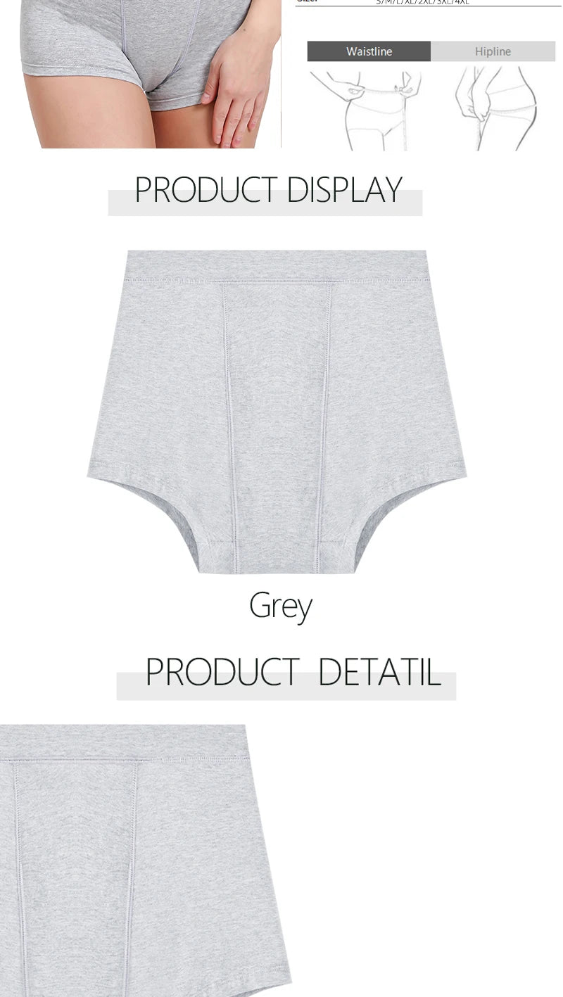 Menstrual Panties Woman Very Abundant Flow Menstrual Boxer Shorts High Waist Period Panties Cotton Menstruation Underwear Cycle.