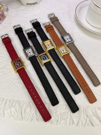 Hot Sale Brand Women Watch Fashion Angola Red Leather Strap Quartz Watch for Women Ladies Girl Dress Luxury Wristwatch Gift.