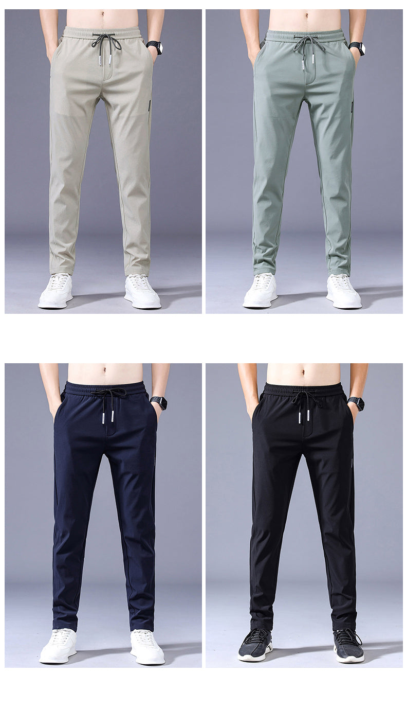 New Spring Summer Men's Casual Pants Slim Pant Straight Thin Trousers Male Fashion Stretch Khaki Jogging 28-38.