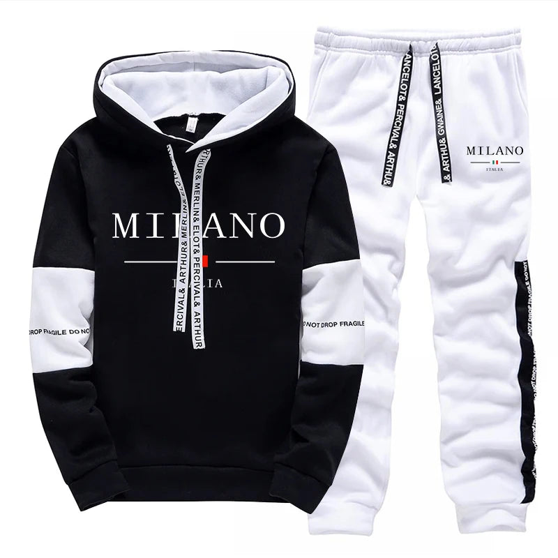 Neueste Mode Herren Sportswear Mit Kapuze Sweatshirts Jogger Hosen Männlich Täglich Casual Sport Jogging Anzug Italia Milan Gedruckt Hoodies.