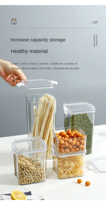 2/4Pcs Sealed Jars Set Grain Coffee Beans Sealed Container Plastic Kitchen Fresh-keeping Box Moisture-proof Storage Boxes Set.