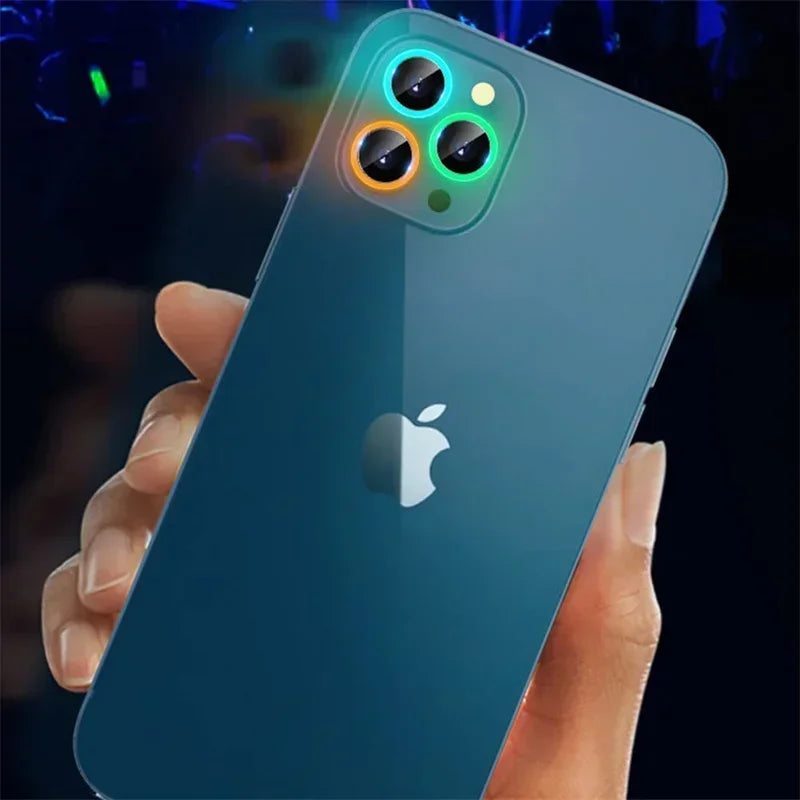 Night Light Luminous Metal Glass Camera Lens Protector for IPhone 16 15 14 1311 Pro Max Plus 12 Mini 16Pro Ring Lens Film Cover.