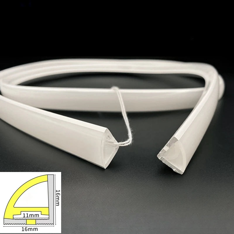 1-10m 90° Glowing LED V-Type Neon Silicone Tube Rope Lamp Flexible Waterproof Channel For WS2811 WS2815 Outdoor Neon Strip Light.