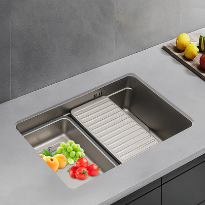 Geräuscharmes, modernes Küchenspülbecken aus Edelstahl mit Überlaufschutzloch, leicht zu reinigende Küchenanlagen