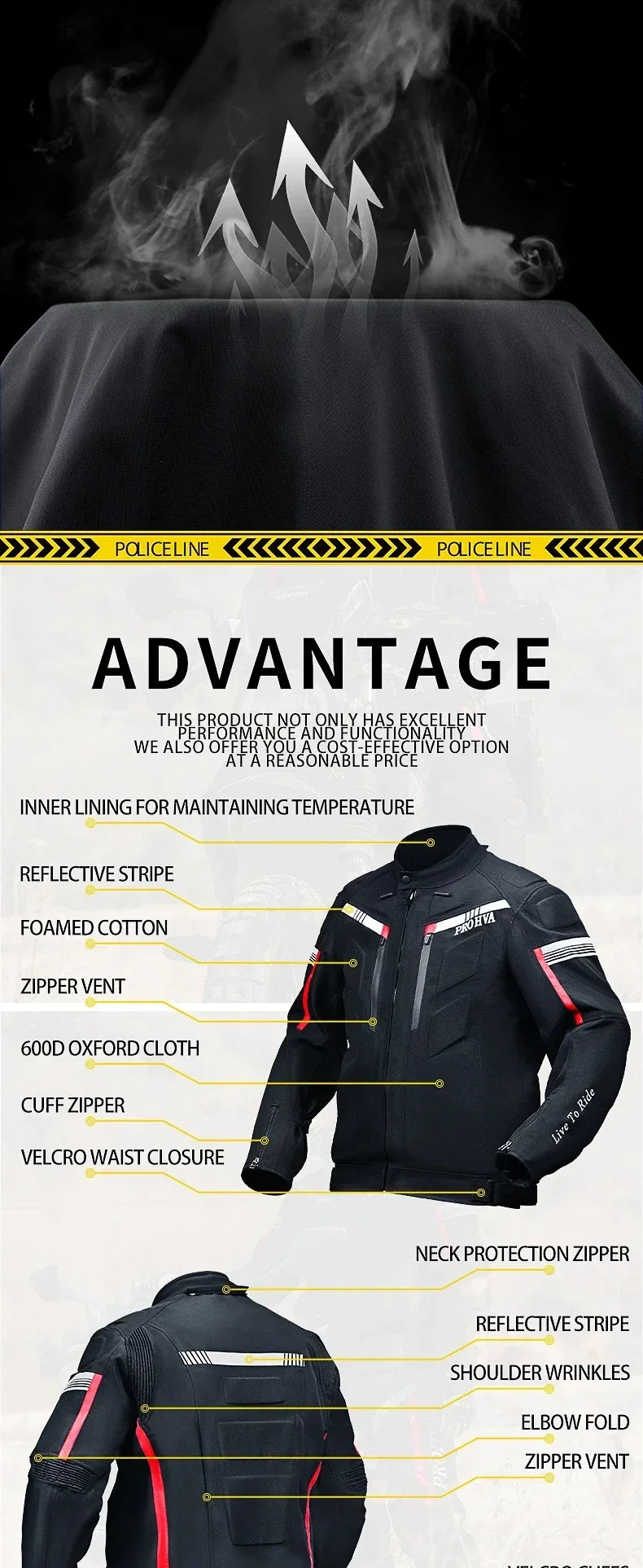 HVA Waterproof Motorcycle Jacket Men's Racing Suit Removable Liner Warm Autumn and Winter Motorcycle Jacket Suit Anti-fall Suit.