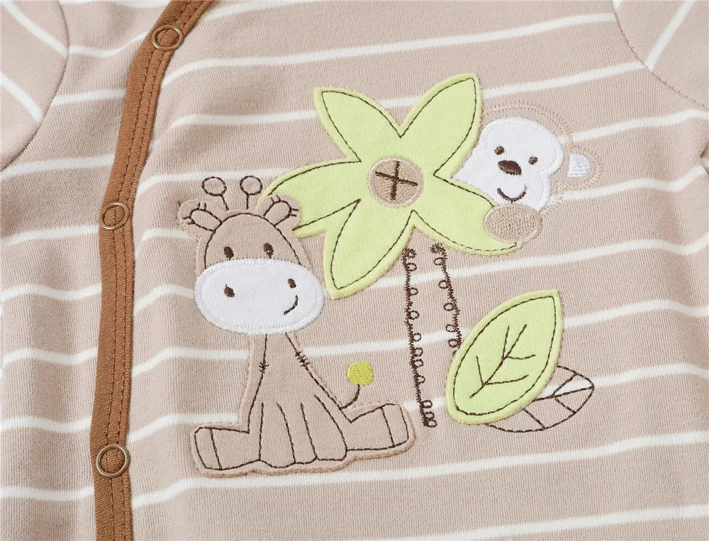 2024 neue Baby Jungen Kleidung Ein Stück Gestreiften Design 100 % Baumwolle Neugeborenen Jungen Strampler Volle Hülse Overalls.