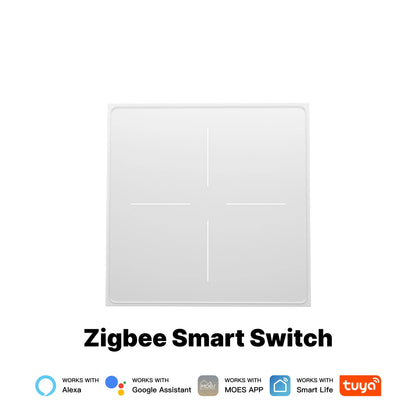 MOES Tuya ZigBee Star Feather Series Smart Touch Switch mit neutraler Lichtszene 2in1 APP-Fernbedienung mit Alexa Google Home