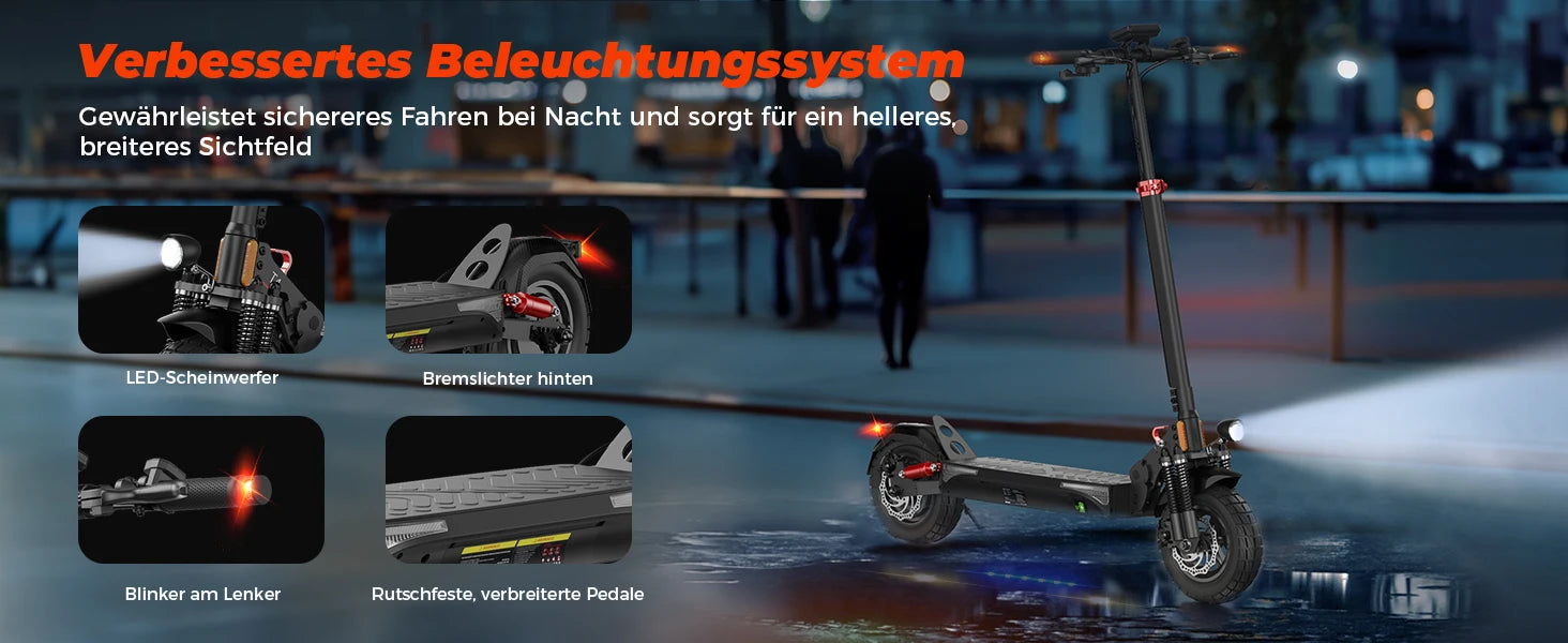 isinwheel T4 （ABE）Adult Electric Scooter 1000W Motor 48V12.5Ah Battery Electric Scooter 10" Off-Road  Tire  Electric Scooter.