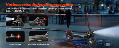 isinwheel T4 （ABE）Adult Electric Scooter 1000W Motor 48V12.5Ah Battery Electric Scooter 10" Off-Road  Tire  Electric Scooter.