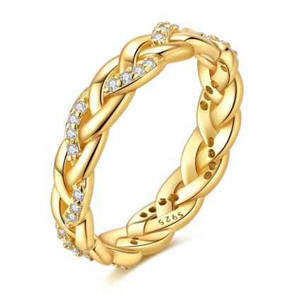 925 Sterling Silver Rings Gold Color Sparking Popular LOVE Wedding Ring Certified Women Engagement Jewelry Anniversary Gifts