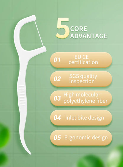 500/250/50PCS - Smooth Floss Rod - Cleaning interdental gaps and oral care.