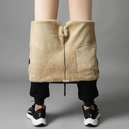 Winter Lambswool Warm Casual Pants Men's Fitness Jogging Sweatpants Male Solid Drawstring Bottoms Fleece Straight Trousers M-5Xl.