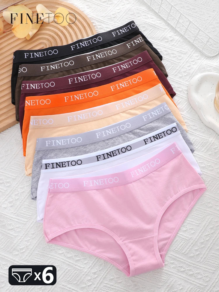 6Pcs Cotton Letter Belt Underwear for Women Sexy Breathable Low Waist Briefs Female Solid Stretch Lingerie Casual Sports Panties.