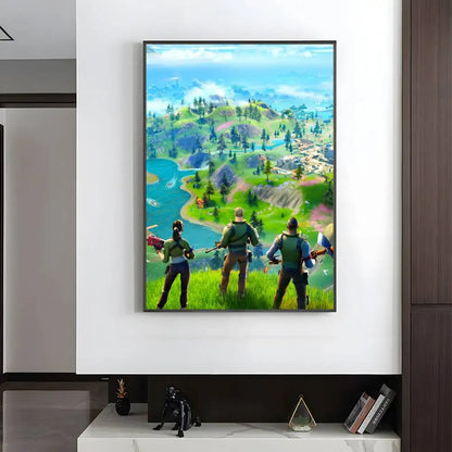 1pc F-Fortnites Poster HD art sticky wall waterproof home living room bedroom bar aesthetic decoration